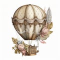 Elegant Shabby Chic Hot Air Balloon with Blush Pink Accents