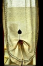 shabby chic linen curtain in backlight Royalty Free Stock Photo