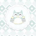 Shabby chic owl illustration