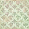 Vintage Digital Paper Background Texture - Shabby Chic Pink And Green Damask Pattern
