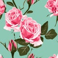Seamless vector design pattern arranged from pink roses.