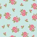 Shabby chic polka dot flora vintage pattern