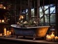 A shabby chic romantic cottagecore tub haunting atmosphere