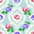 Shabby chic rose damask pattern Royalty Free Stock Photo