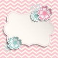 Shabby chic template with flowers, illustration