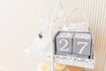 Shabby Chic Vintage Decoration Tray with 27th of May Anniversary Date