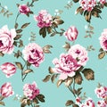 Shabby chic vintage roses seamless pattern Royalty Free Stock Photo