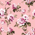 Shabby chic vintage roses seamless pattern Royalty Free Stock Photo