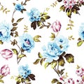 Shabby chic vintage roses seamless pattern Royalty Free Stock Photo