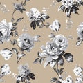 Shabby chic vintage roses seamless pattern Royalty Free Stock Photo