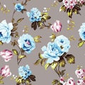 Shabby chic vintage roses seamless pattern Royalty Free Stock Photo