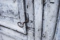 Shabby door with an ancient key