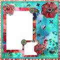 Shabby Floral Photo Frame/Scrapbooking Background Royalty Free Stock Photo