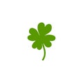 Shabby hand drawn shamrock icon isolated on white. Irish clover leaf Royalty Free Stock Photo