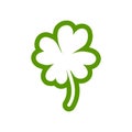 Shabby hand drawn shamrock icon isolated on white. Irish clover leaf Royalty Free Stock Photo