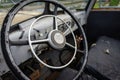Shabby interior of the Maxim Fire Truck Royalty Free Stock Photo