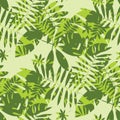 Shabby jungle camouflage seamless pattern. Royalty Free Stock Photo