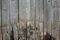 shabby old grey-brown fence, abandoned and forgotten, a background of wooden planks, in the style of rustic, grunge, old fashion Royalty Free Stock Photo