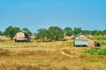 Stilt huts of Burmese villages, Yangon suburb, Myanmar