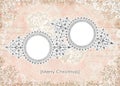 Shabby Vintage Pink Floral Christmas Card Frame