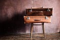 Shabby Vintage Stacked Ancient Suitcases Travel Royalty Free Stock Photo