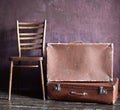 Shabby Vintage Stacked Ancient Suitcases Travel Royalty Free Stock Photo