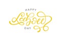 Vector isolated typography logo for Happy Labour Day for template decoration on the white background.