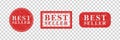 Vector realistic isolated red rubber stamp of Bestseller logo for template decoration Royalty Free Stock Photo