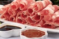 Shabu Shabu Beef Roll slices Royalty Free Stock Photo