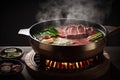 Shabu shabu, japanese hot pot with beef