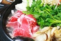 shabu shabu,korean food,close up,selective focus.