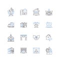 Shack and cabin line icons collection. Rustic, Cosy, Secluded, Nature, Woodland, Farmhouse, Homely vector and linear