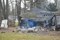 Shack Demolition, Smoke, Fire Pit Royalty Free Stock Photo