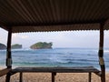 Shack at Watu Karung Beach, Pacitan, Indonesia Royalty Free Stock Photo