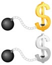 Shackles with dollar symbol