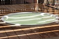 Shade by architectural pergola in jacuzzi