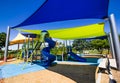 Shade Canopies Covering Kids Playground Equipment