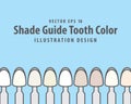 Shade Guide Tooth Color illustration vector on blue background.
