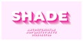 Shade pink font style design template