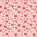 Shade Pink Red Heart Pattern Background Wallpaper Vector Seamless