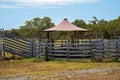 Shade Umbrella Over Cattle Yards Royalty Free Stock Photo