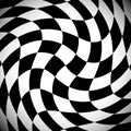 Shaded checkered pattern with spirally distortion effect Royalty Free Stock Photo