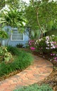 Shaded garden path