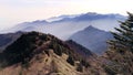 Shaded japanese mountains
