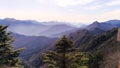 Shaded japanese mountains
