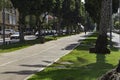 A Shaded Pedestrian and Bicycle Parkway in Central Tel Aviv Israel