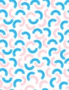 Shaded Pink and Blue Arcs. Abstract Irregular Vector Pattern. White Background.