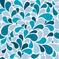 Shades of blue Seamless pattern with drops. Royalty Free Stock Photo