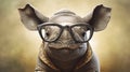 Shades of Cuteness: A Baby Rhinoceros Rocking Sunglasses