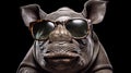 Shades of Cuteness: A Playful Baby Rhinoceros Rocks Sunglasses